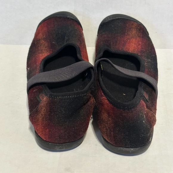KEEN Sienna Wool Blend Red/Black Buffalo Plaid Mary Jane Flat Shoes Size 9.5 - Picture 4 of 6